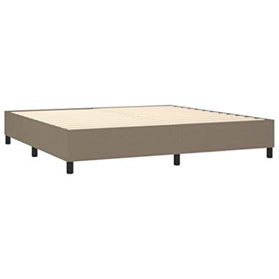 Boxspring met matras stof taupe 200x200 cm
