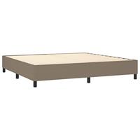 Boxspring met matras stof taupe 200x200 cm - thumbnail