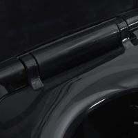 VidaXL Randloos toilet 7 cm verhoogde hoogte soft-close keramiek zwart - thumbnail