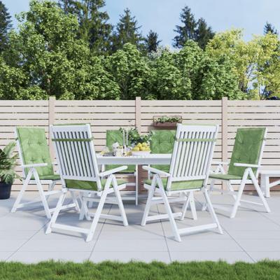 VidaXL Stoelkussens 6 st hoge rug bladpatroon stof