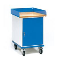 Fetra Hauptartikel 2445 Tafel en kabinetwagen Afleider Staal Poedercoating Laadvermogen (max.): 150 kg Stralend blauw (RAL 5007) - thumbnail