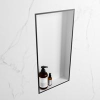 MONDIAZ EASY Nis 59,5x29,5cm in solid surface kleur Urban | Talc. 1 vak geschikt voor in- of opbouw - thumbnail