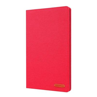 Voor Galaxy tab a 10 1 (2019) T510/T515 doek Teature horizontale Flip PU lederen draagtas met houder & kaartsleuven (rood)