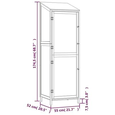 VidaXL Tuinschuur 55x52x174,5 cm massief vurenhout antracietkleurig