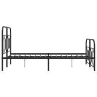 Bedframe met hoofd- en voeteneinde metaal zwart 120x200 cm - thumbnail