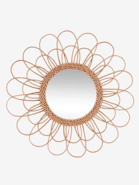 Rotan spiegel effen lichtbruin