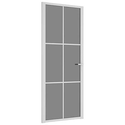 VidaXL Binnendeur 83x201,5 cm esg-glas en aluminium wit