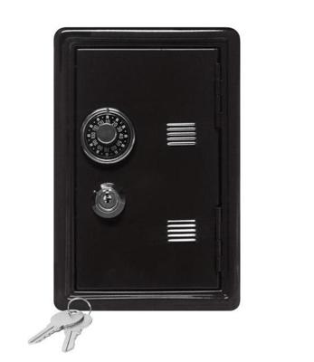 2 PC'S creatieve Piggy Bank wachtwoord geld vak geld munten opslaan doos (zwart)