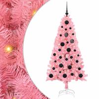 VidaXL Kerstboom met 150 led met standaard roze 150 cm pvc - thumbnail