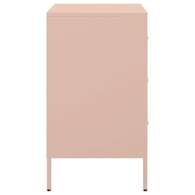 Nachtkastjes 2 st 36x39x68 cm koudgewalst staal roze Nachtkastjes 2 st 36x39x68 cm koudgewalst staal roze