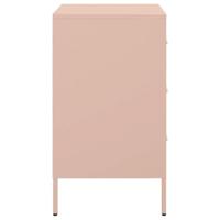 Nachtkastjes 2 st 36x39x68 cm koudgewalst staal roze - thumbnail