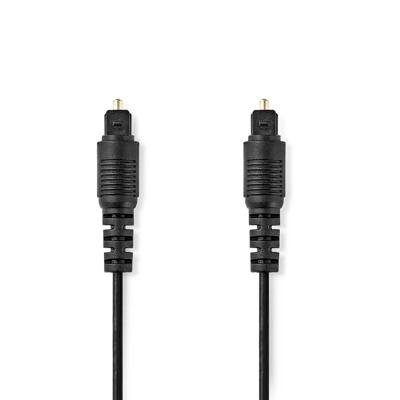 Nedis Optische Audiokabel | TosLink Male | TosLink Male | 10.0 m | Rond | PVC | Zwart | Label - CAGL25000BK100