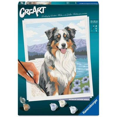 Ravensburger - CreArt 24x30 cm - Volwassenen - Schilderen op nummer - Australische Herder - Creatieve hobby - 12023114