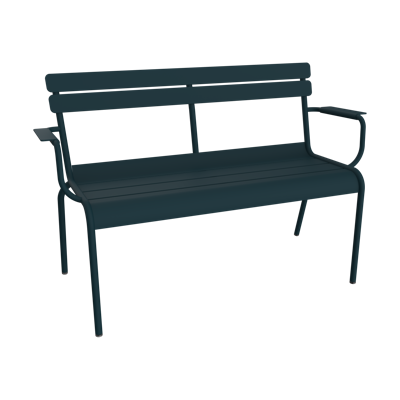 Fermob Luxembourg tuinbank met armleuning Acapulco Blue