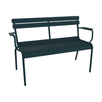 Fermob Luxembourg tuinbank met armleuning Acapulco Blue - thumbnail