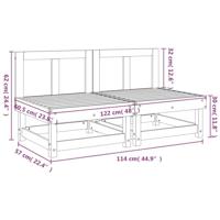 Tuinmiddenbanken 2 st geïmpregneerd grenenhout - thumbnail