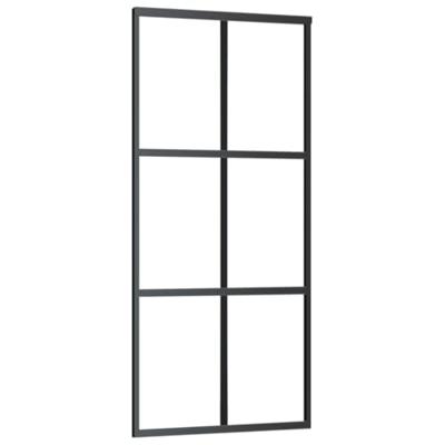 VidaXL Schuifdeur 90x205 cm esg-glas en aluminium zwart