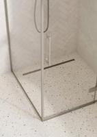 Saqu Grace douchecabine met draaideur rechts incl. antikalk 90x90x210cm geborsteld grijs - thumbnail
