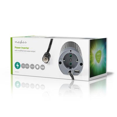 Nedis PIMS10012 Stroomomvormer Gemodificeerde Sinusgolf 12 V Dc - 230 V Ac 100 W 1x Schuko / 1x Usb-uitgang - thumbnail