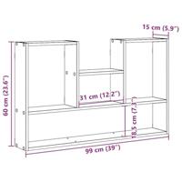Wandschap 99x15x60 cm bewerkt hout grijs sonoma eikenkleurig - thumbnail