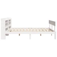 Bedframe zonder matras massief grenenhout wit 150x200 cm - thumbnail