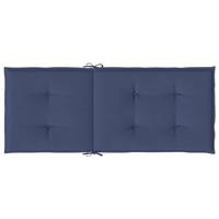 Stoelkussens 6 st hoge rug stof marineblauw - thumbnail