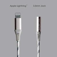 Boompods Audioline Lightning naar 3,5 mm hoofdtelefoonaansluiting adapter - MFI-gecertificeerde iPhone Lightning-kabel naar Aux-adapter, duurzame 10,8 cm gevlochten kabel, connector voor bedrade - thumbnail