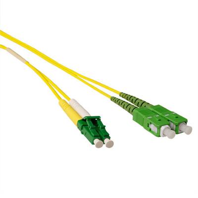 ACT 1 meter LSZH Singlemode 9/125 OS2 glasvezel patchkabel duplex met LC/APC8 en SC/APC8 connectore