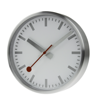 Mondaine Wandklok 25 cm Brushed Silver - thumbnail