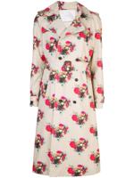 Adam Lippes floral print trench coat - Brown - thumbnail