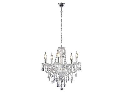 Trio KroonluchterLuster Crystal 52cm 5-lichts grijs - R1107-00