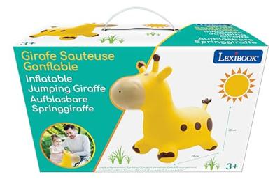 Opblaasbaar springende giraffe - Lexibook - 45 cm H - Inclusief handpomp - Vanaf 3 jaar