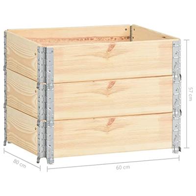 VidaXL 3 st plantenbakken verhoogd 60x80 cm massief grenenhout