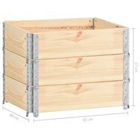 VidaXL 3 st plantenbakken verhoogd 60x80 cm massief grenenhout - thumbnail