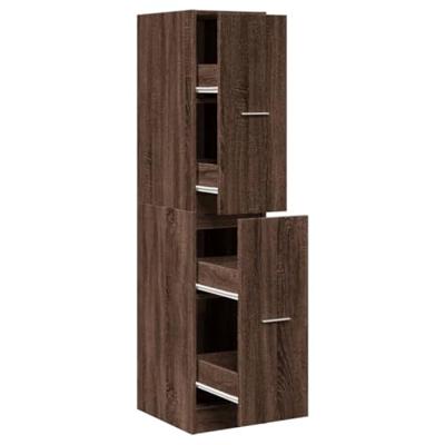 Apothekerskast 30x41x144,5 cm bewerkt hout bruin eikenkleurig
