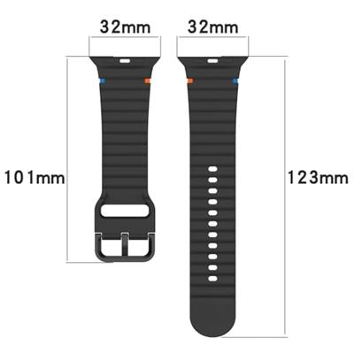 By Qubix - Wave sportband - Cappuccino - Compatible met Apple Watch 38mm / 40mm / 41mm / 42mm - Compatible Apple watch bandjes