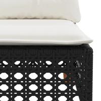 6-delige Loungeset met kussens poly rattan zwart - thumbnail