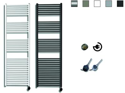 Elektrische Design Radiator Sanicare Plug En Play 172 x 45 cm Inox Look Thermostaat Zwart 920 Watt Sanicare