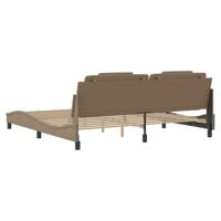 Bedframe met hoofdbord kunstleer cappuccinokleurig 200x200 cm - thumbnail