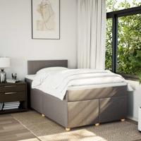 Boxspring met matras stof taupe 140x200 cm - thumbnail