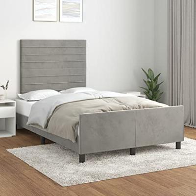 Bedframe zonder matras 120x200 cm fluweel lichtgrijs
