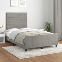 Bedframe zonder matras 120x200 cm fluweel lichtgrijs - thumbnail