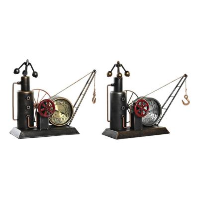 Tafelklok DKD Home Decor Gouden Zilverkleurig Ijzer Vintage 40,5 x 15 x 32,5 cm (2 Stuks)