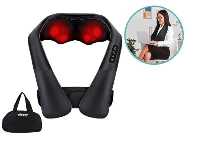 Niceey shiatsu massagekussen verwarmd - nek- en rugmassage apparaat