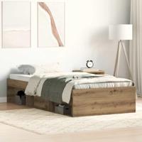 Bedframe zonder matras 75x190 cm spaanplaat ambachtelijk - thumbnail