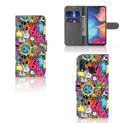 Samsung Galaxy A20e | Wallet Case | met Pasjes | Punk Rock Samsung Galaxy A20e | Wallet Case | met Pasjes | Punk Rock