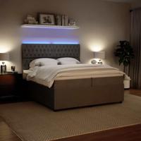 Boxspring met matras fluweel lichtgrijs 200x200 cm - thumbnail
