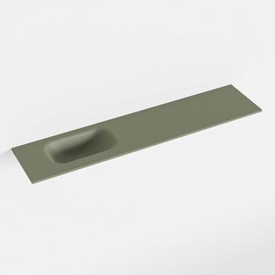 MONDIAZ EDEN Army solid surface inleg wastafel voor toiletmeubel 100cm. Positie wasbak links
