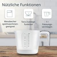 Maatbeker/Weegschaal - ADE - FRANCA - Glas/Synthetisch - 20,7 x 14,6 cm - Inclusief 1 Cr2032-batterij - thumbnail