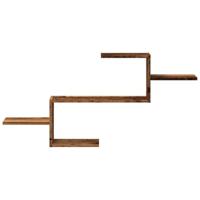 Wandschap 104x15x49 cm bewerkt hout oud houtkleurig - thumbnail
